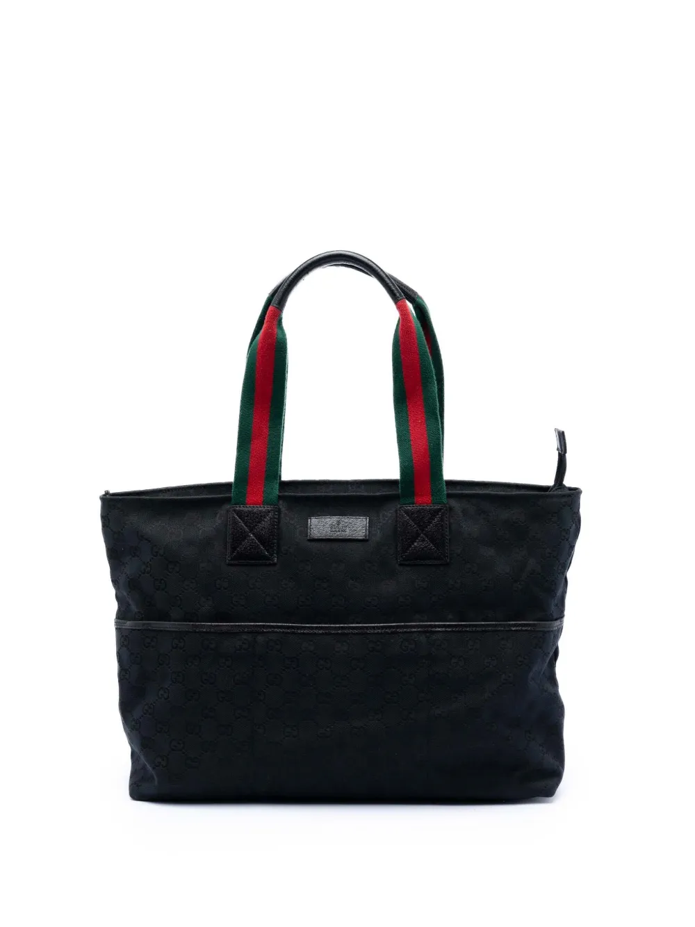 Gucci Pre-Owned Borsa tote in tela GG con decorazione Web 2016-2026 - Nero