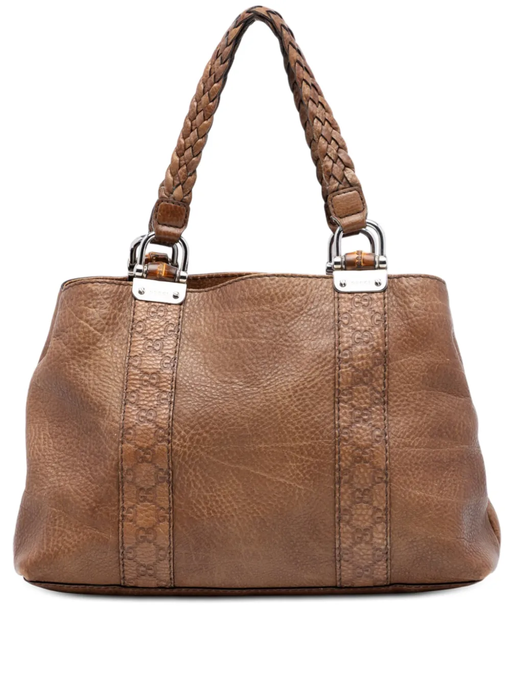 Gucci Pre-Owned Borsa tote Guccissima Libeccio in pelle con dettagli in bambù 2016-2025 - Marrone