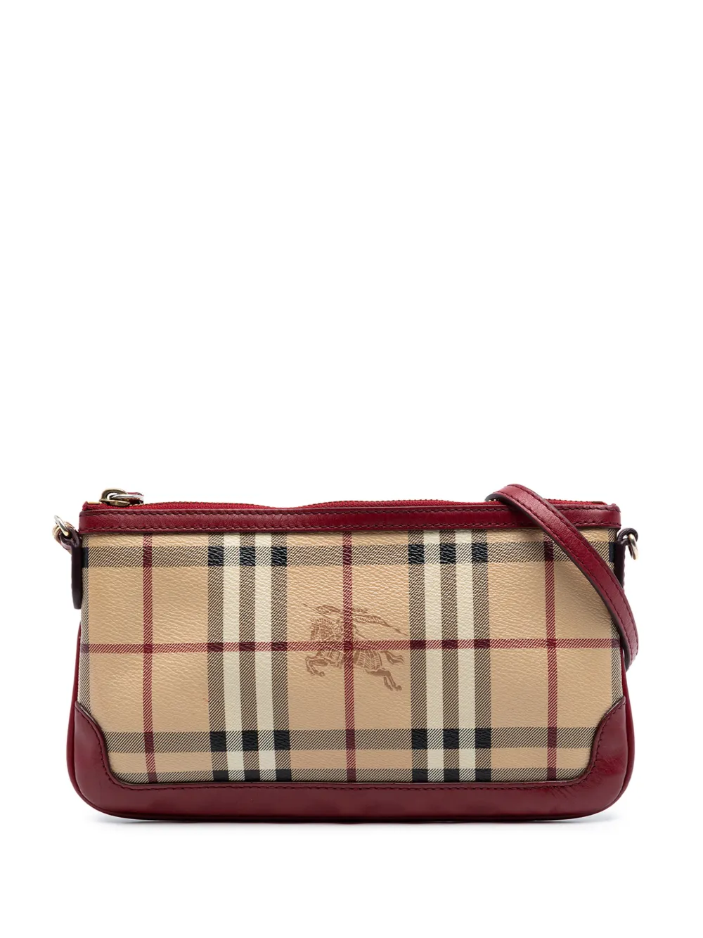 Burberry Pre-Owned 2000-2017 Haymarket Check Coated Canvas Peyton crossbody bag - Rot