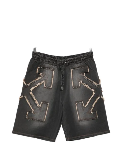Off-White Arrow frayed patchwork shorts