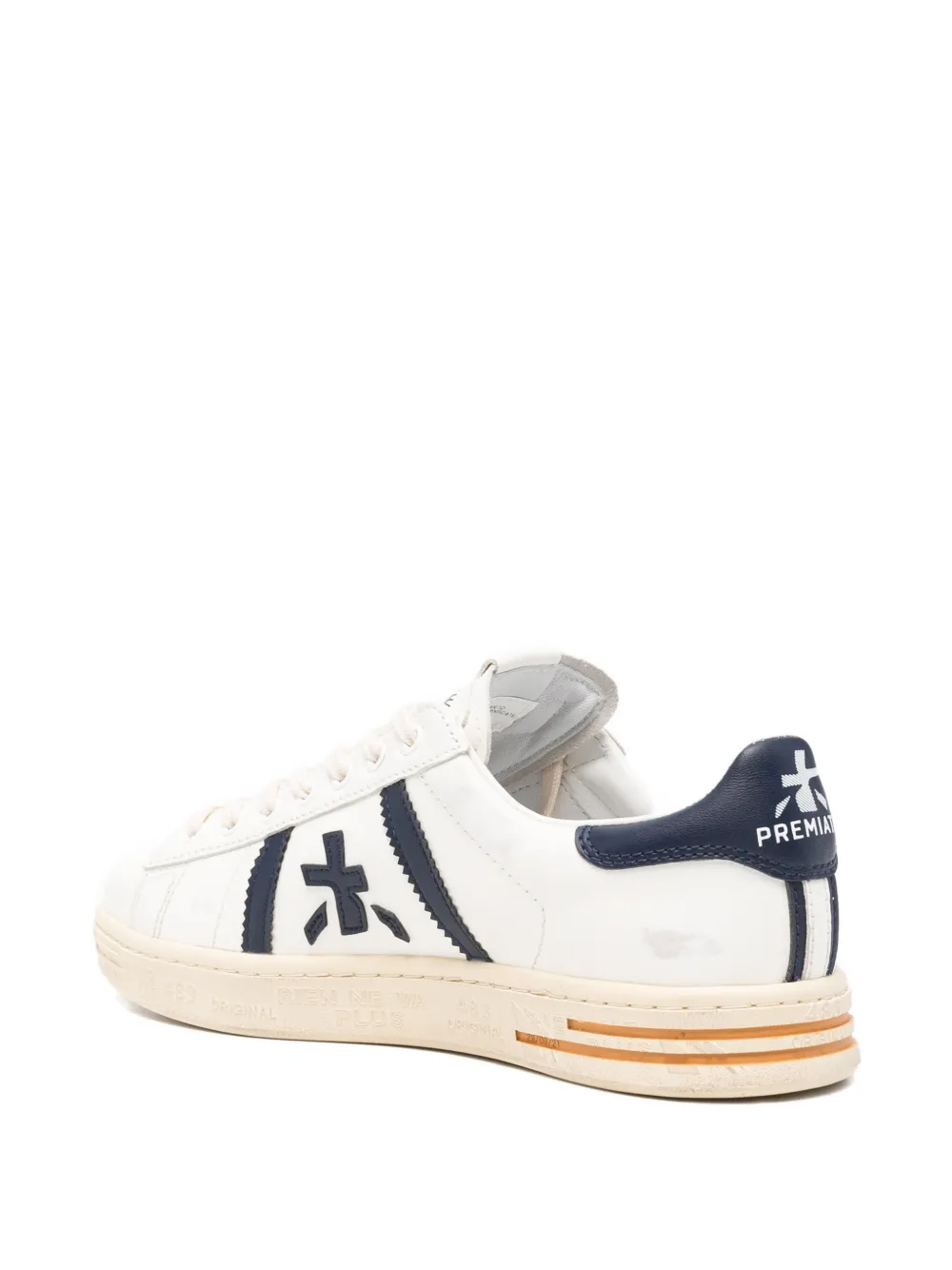 Premiata Russell logo-patch sneakers Beige
