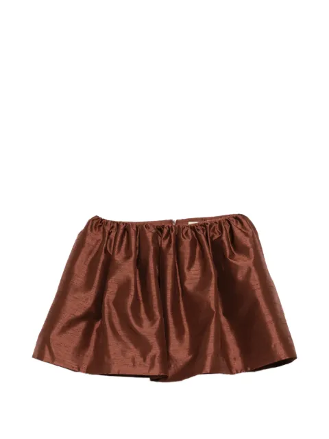 SHUSHU/TONG — pleated slub-texture skirt