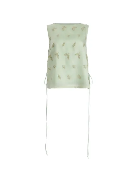 Altuzarra floral-embroidered tie-side top