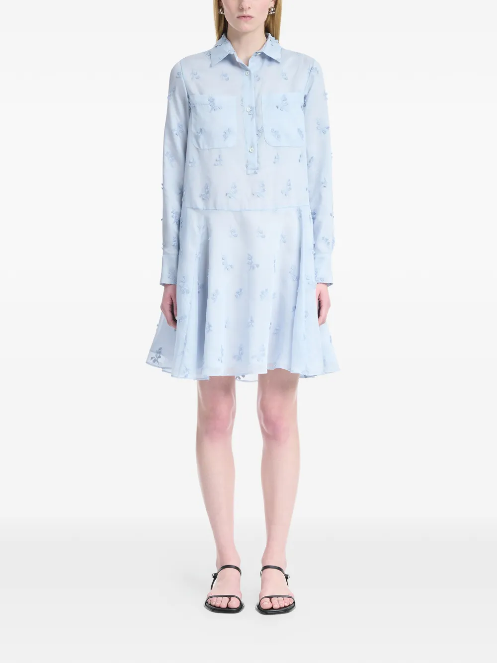Altuzarra Fil-coup flared jurk Blauw