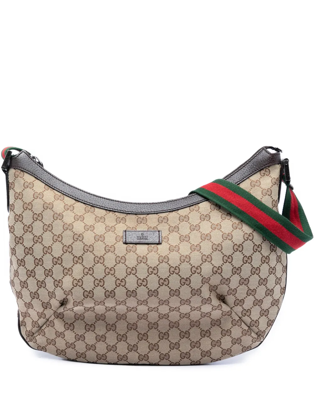 Gucci Pre-Owned 2016-2026 GG Canvas Web Half Moon crossbody bag - Toni neutri