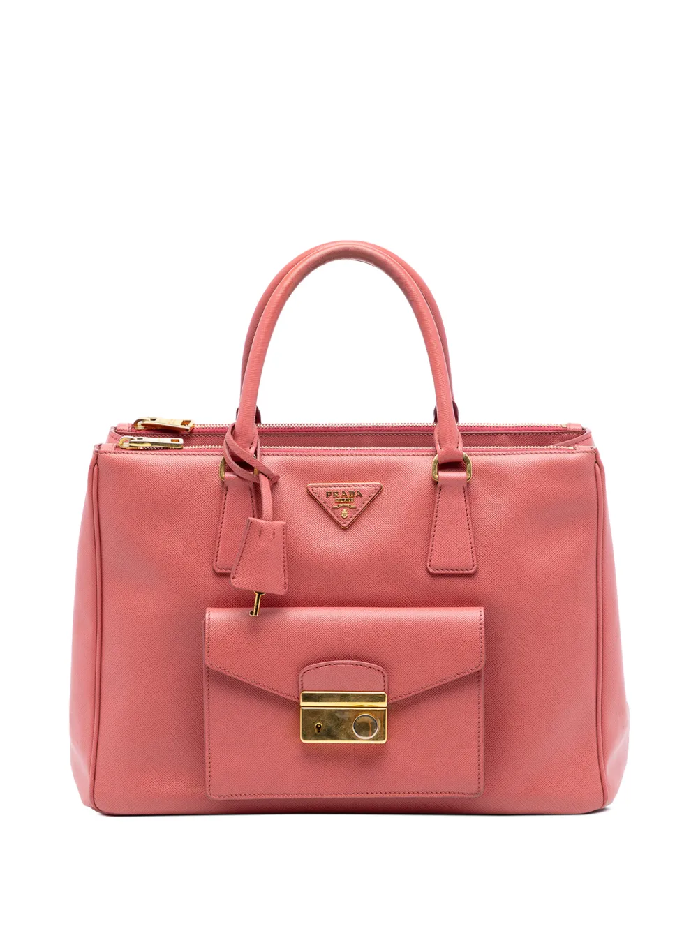 Prada Pre-Owned 2010-2025 Saffiano Lux Galleria Double Zip Front Pocket satchel - Rosa