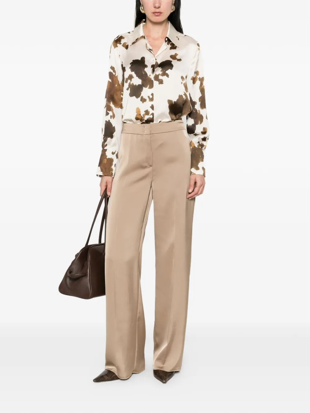 Pennyblack Broek met wijde pijpen Beige