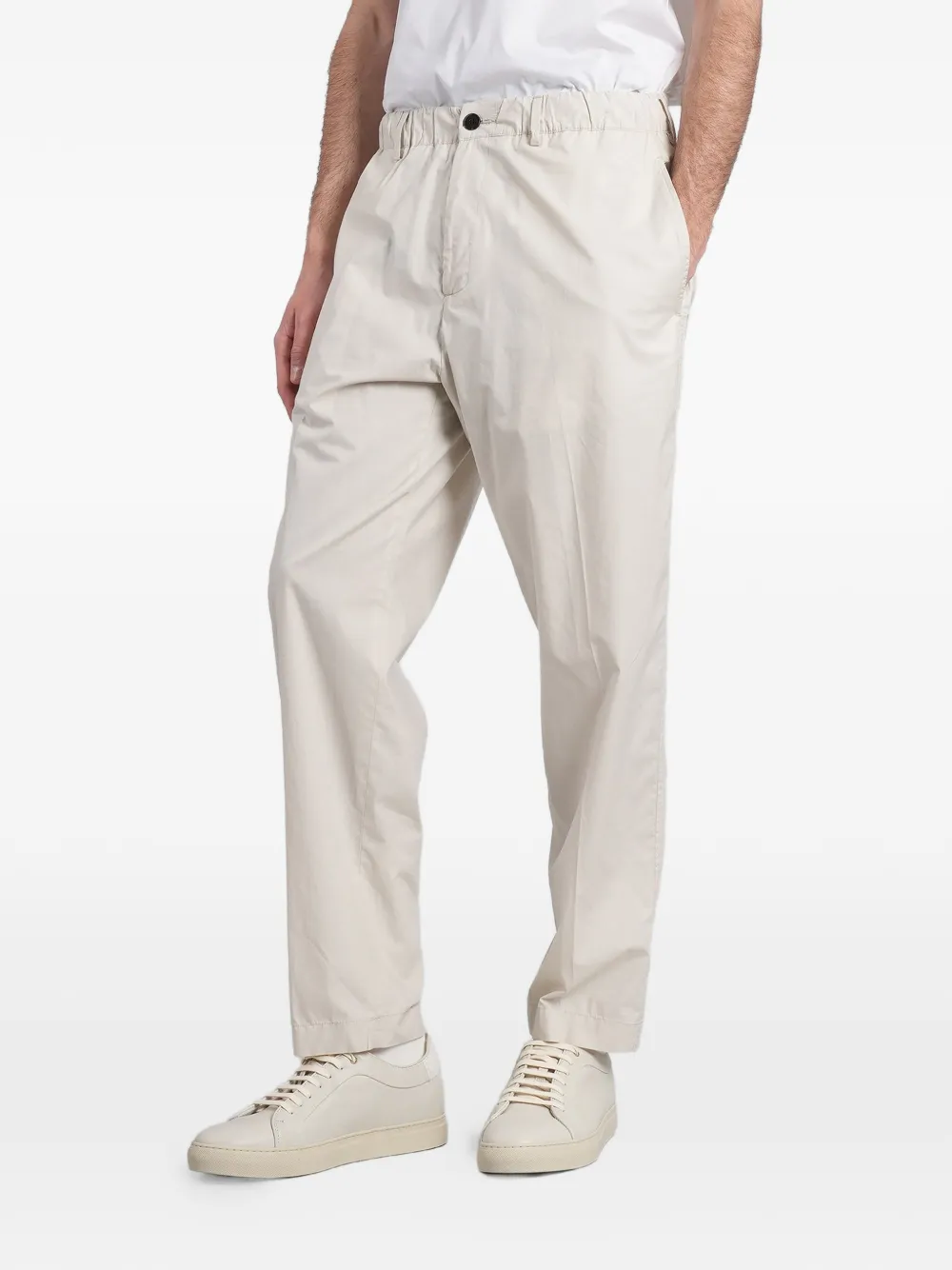Low Brand Broek met trekkoordtaille en toelopende pijpen Beige