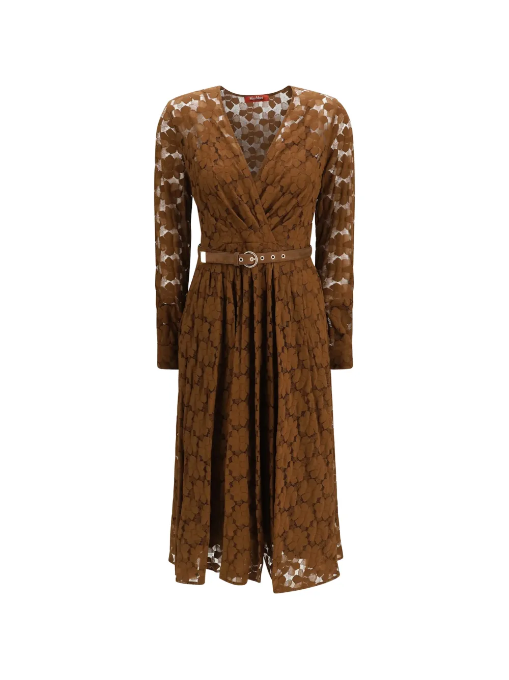 Max Mara tulle midi dress - Brown