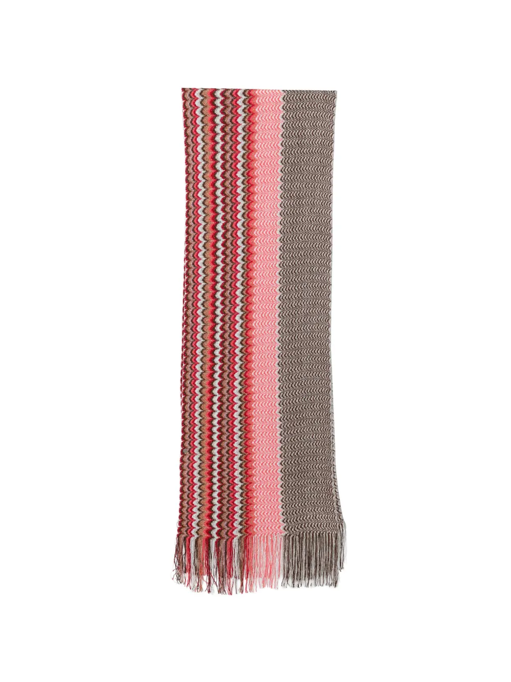 Missoni zigzag-pattern fringed scarf - Rosa