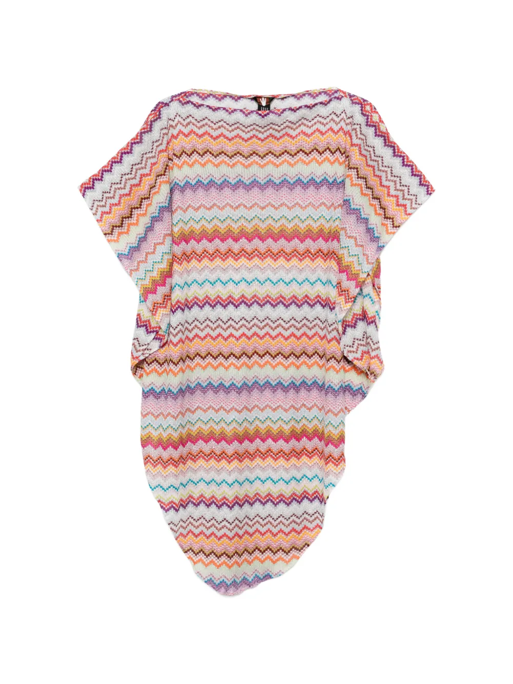 Missoni zigzag-knit boat-neck poncho - Rosa