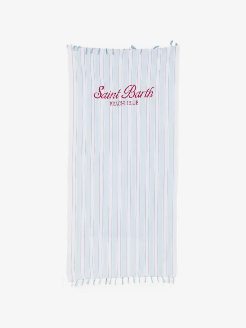 MC2 Saint Barth logo-embroidered striped beach towel