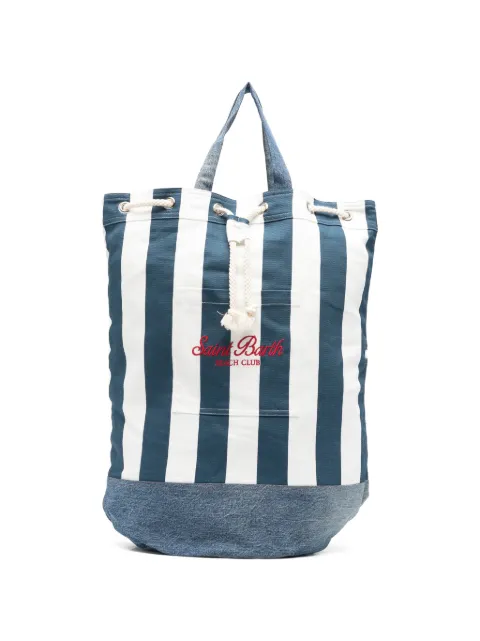 MC2 Saint Barth striped logo-embroidered backpack
