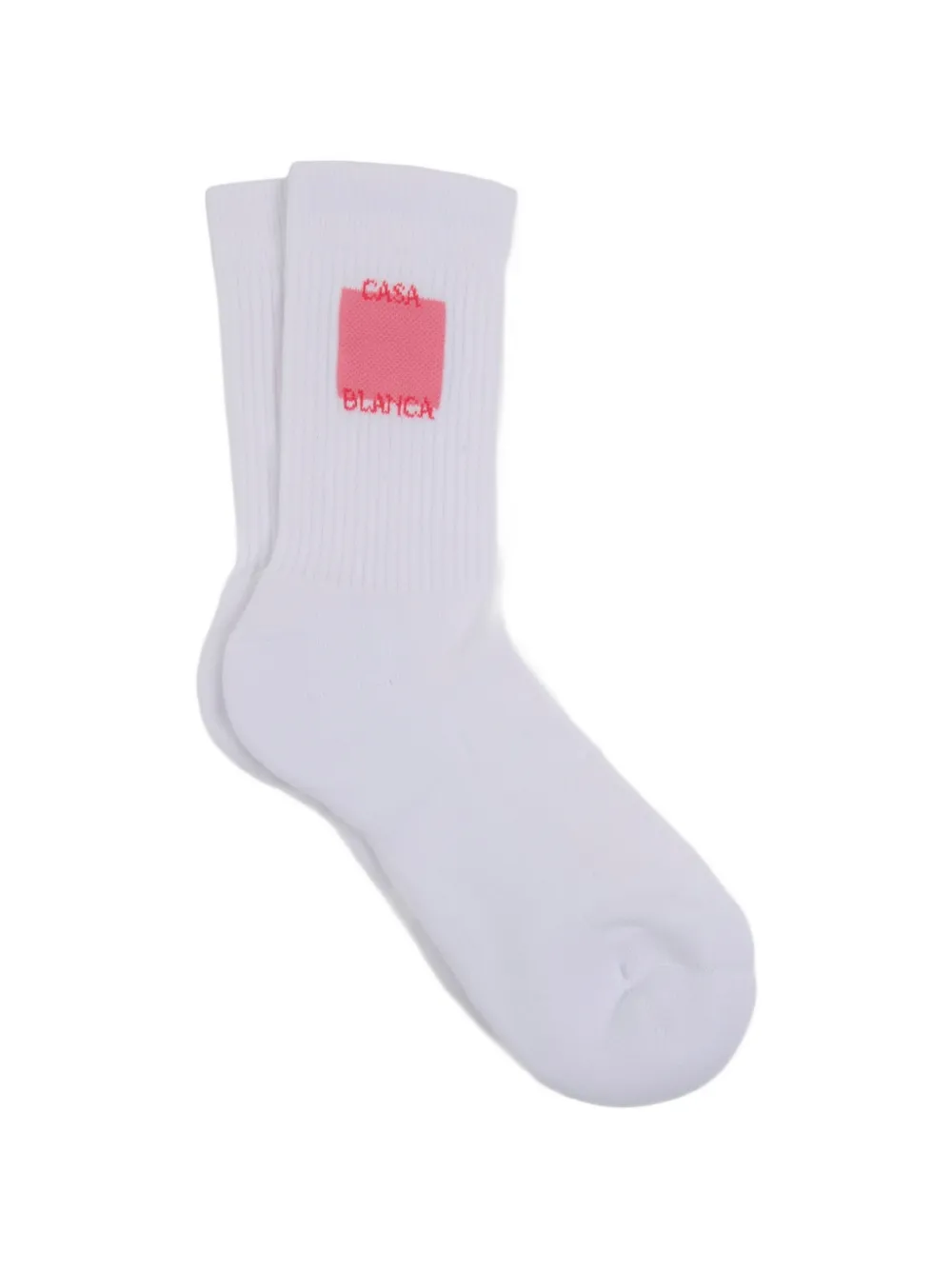 Casablanca Rose Shadow logo socks - Weiß