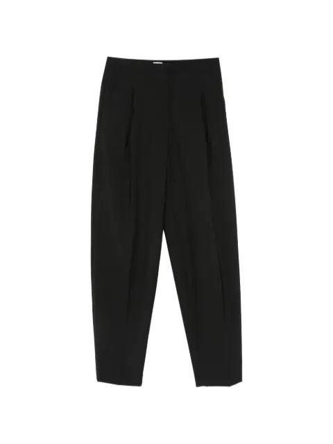 Covert pleated straight-leg trousers