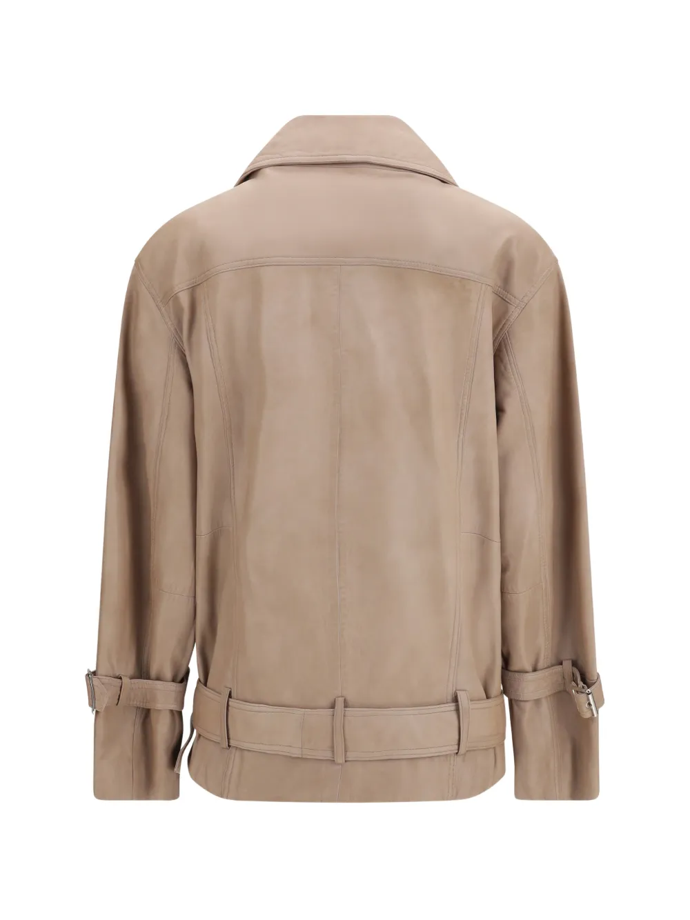 PINKO Candy leren jack met ceintuur Beige