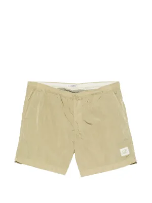C.P. Company eco-chrome R Logo Embroidery Swim Shorts | Green