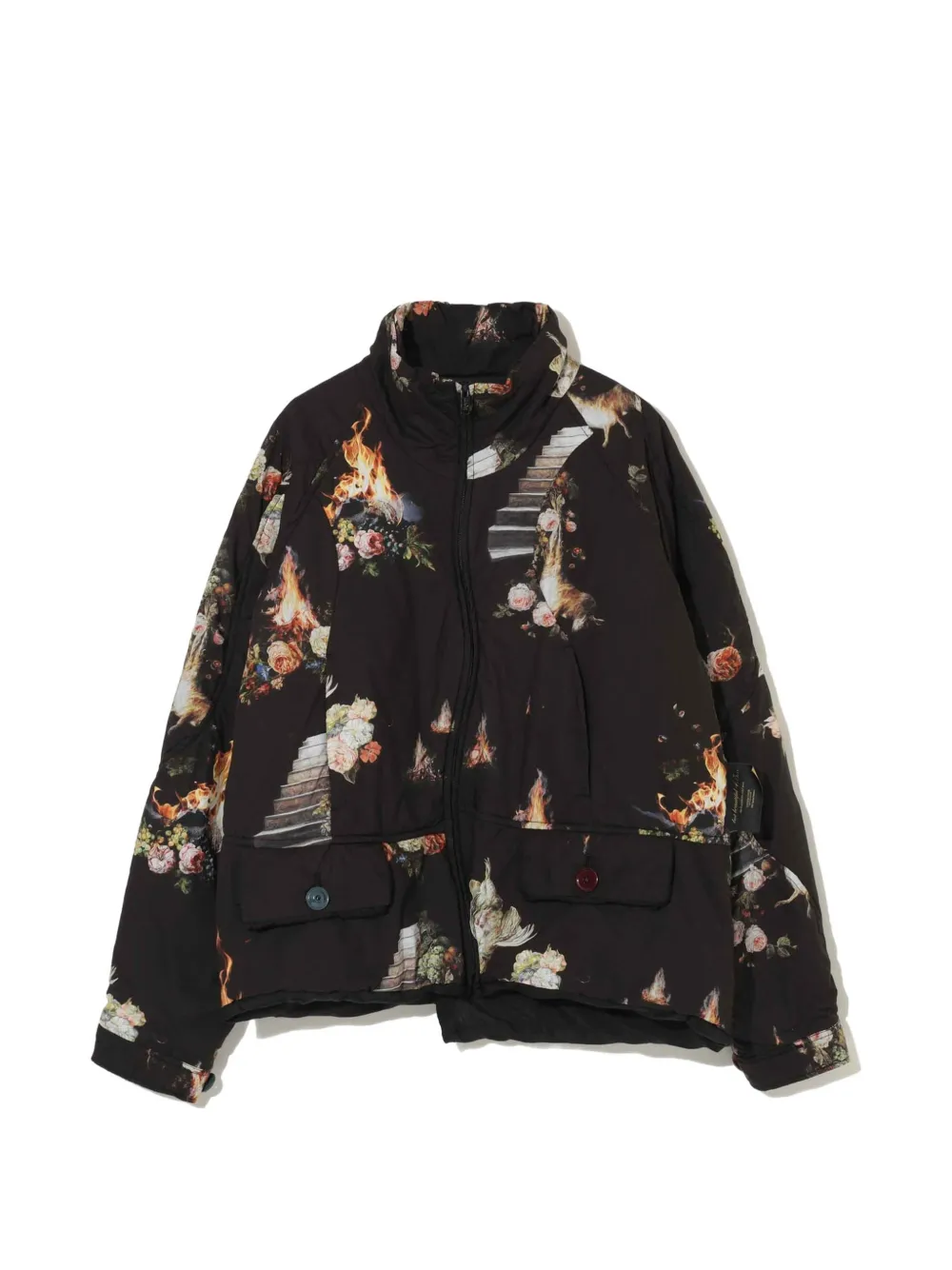 Undercover graphic-print asymmetric jacket - Nero