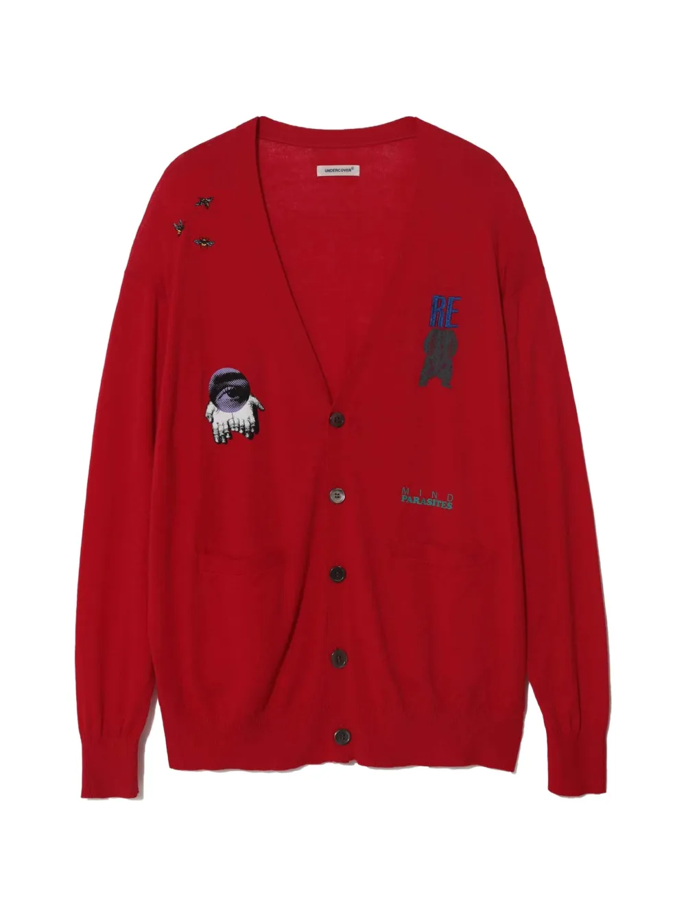 Undercover graphic-print cardigan - Rot