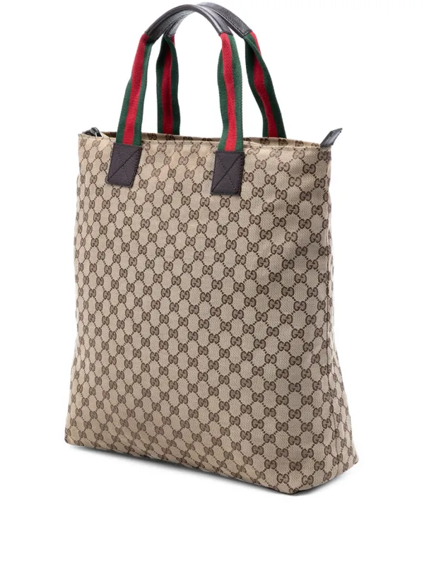 Gucci Pre-Owned 2016-2026 GG Canvas Web Vertical Tote Bag
