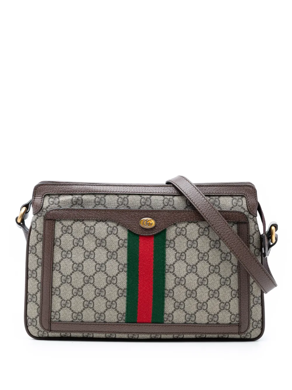 Gucci Pre-Owned 2016-2026 Medium GG Supreme Web Ophidia crossbody bag - Toni neutri