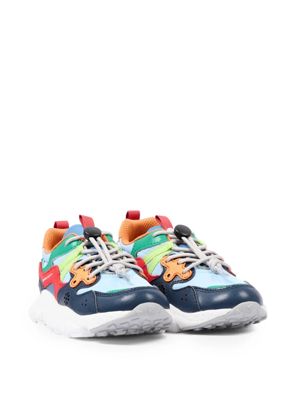 FLOWER MOUNTAIN KIDS panelled toggle-fastening sneakers - Blu