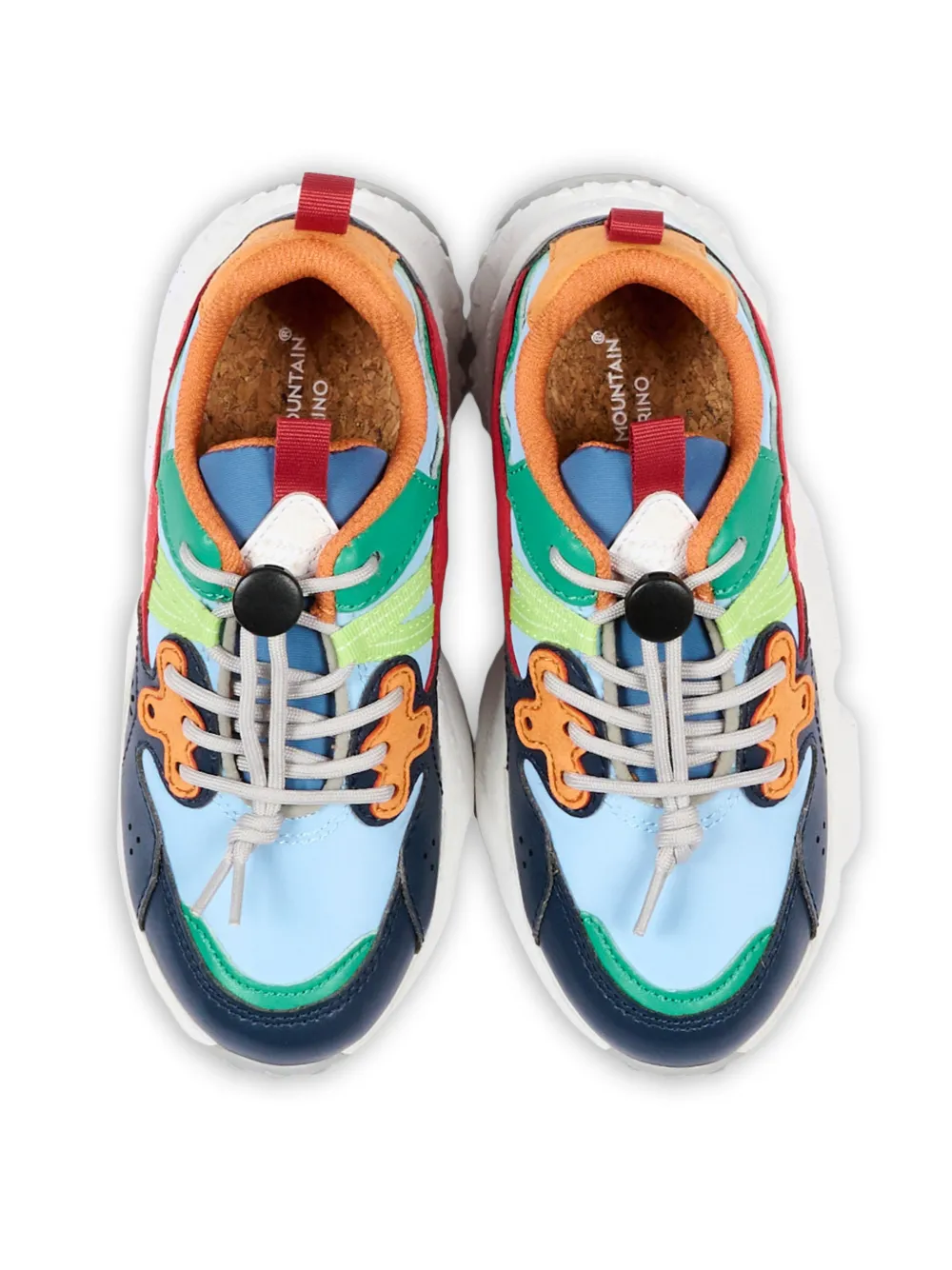 FLOWER MOUNTAIN KIDS panelled toggle-fastening sneakers Blauw