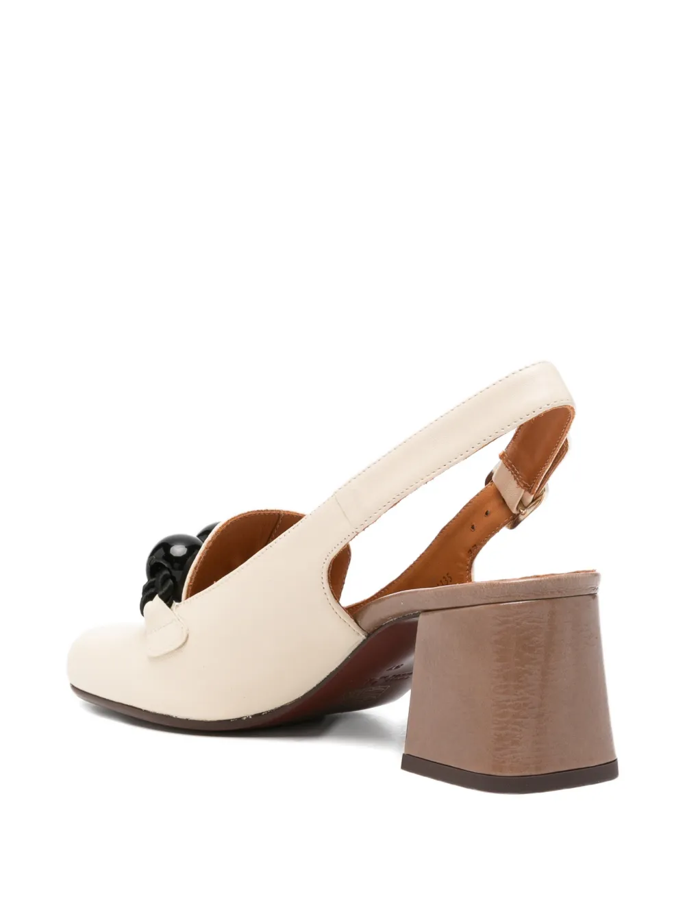 Chie Mihara Moby bead-embellished slingback pumps Beige