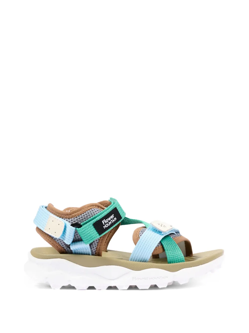 FLOWER MOUNTAIN KIDS mesh-panel touch-strap sandals Groen