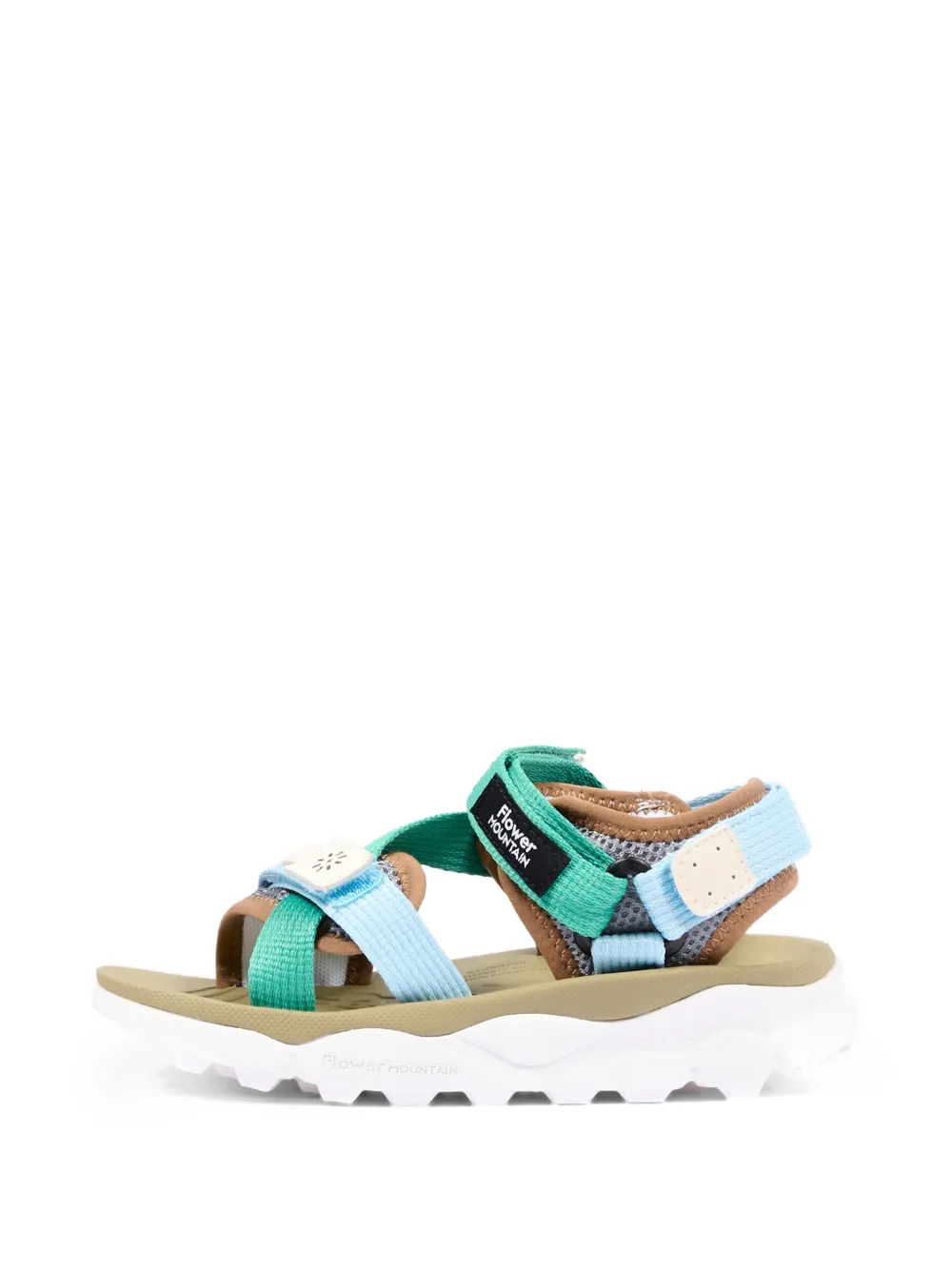 FLOWER MOUNTAIN KIDS mesh-panel touch-strap sandals Groen