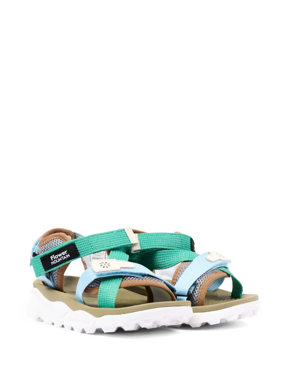 FLOWER MOUNTAIN KIDS mesh-panel touch-strap sandals - Verde