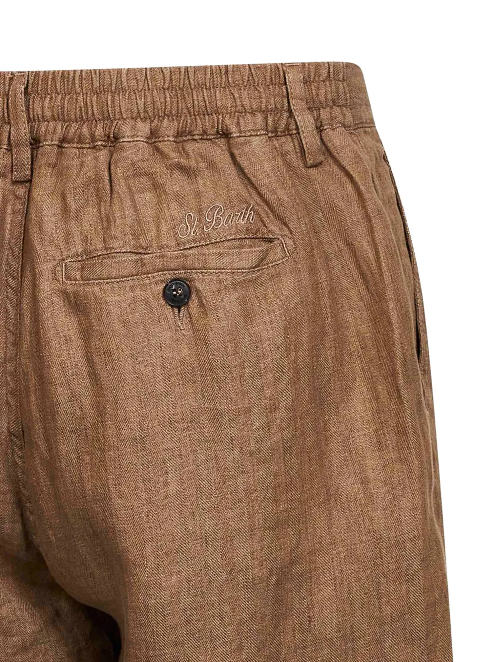MC2 Saint Barth Pantalon met visgraat-patroon Bruin