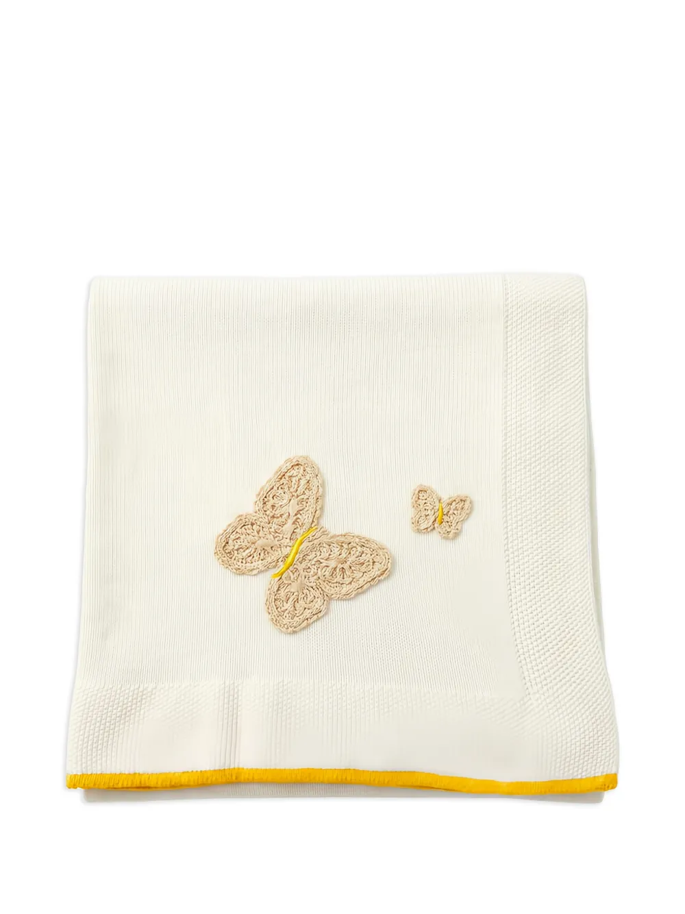 Gensami kids butterfly-patch knitted blanket - Bianco