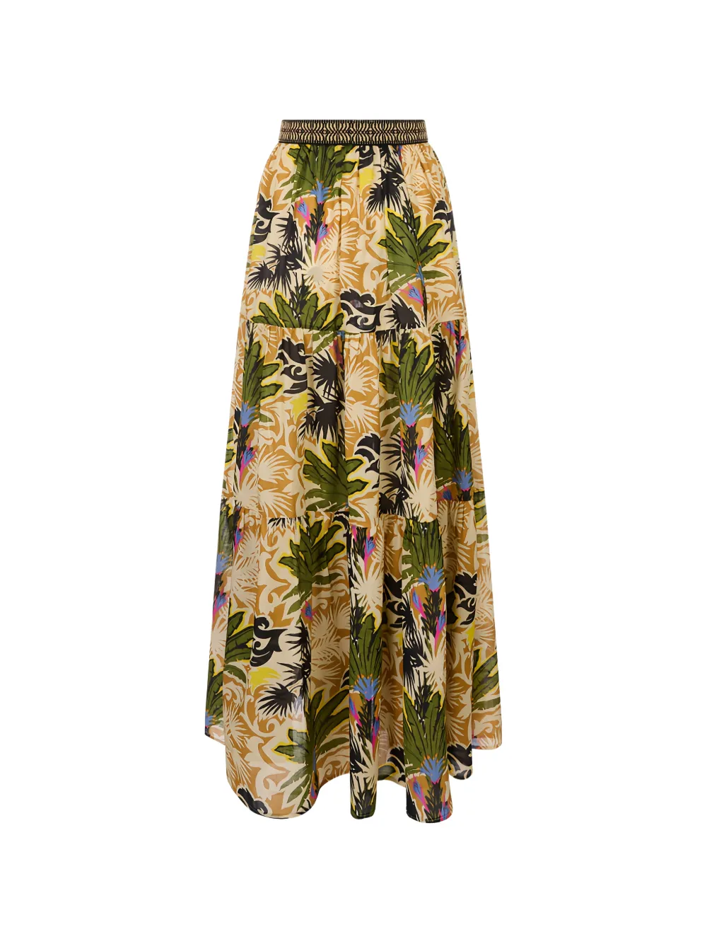Adele tropical-print beach maxi skirt