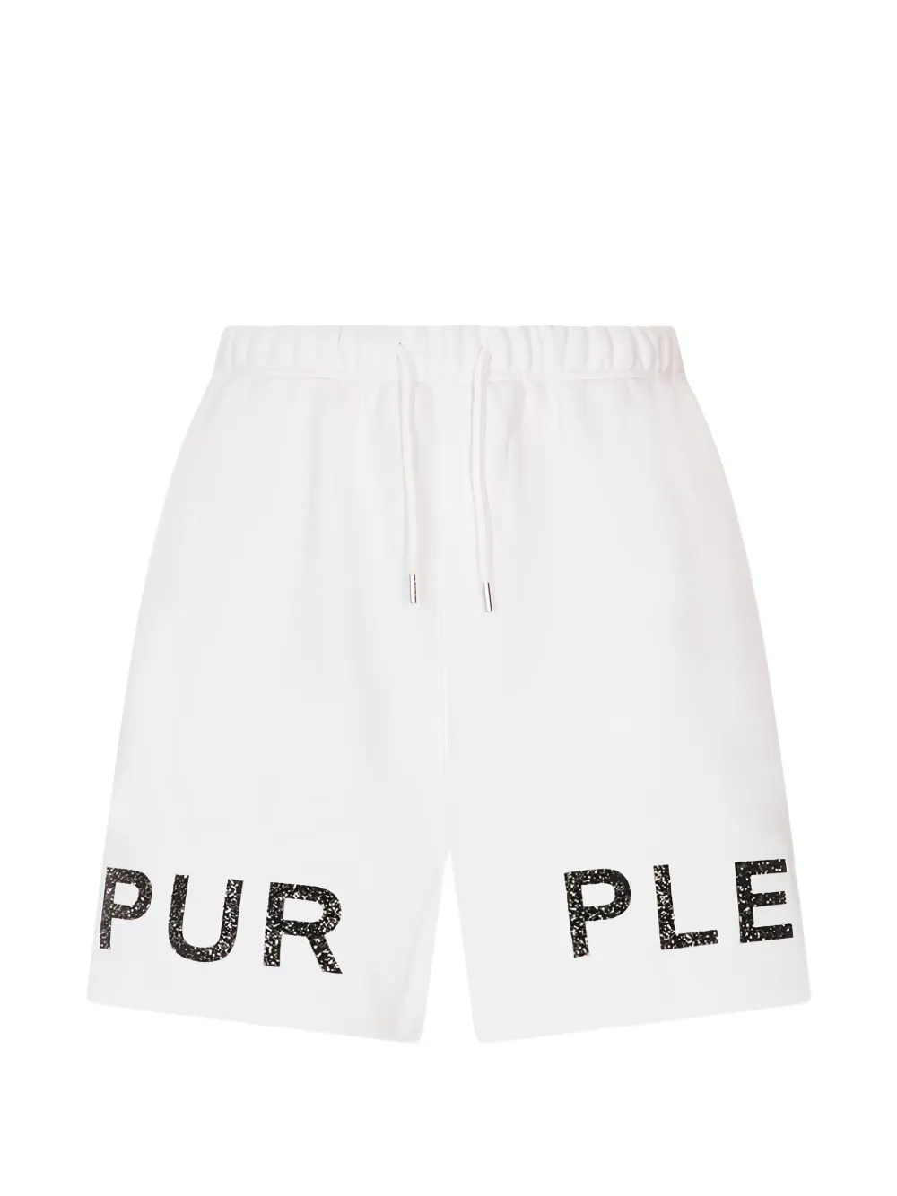 Purple Brand crystal-embellished logo-print shorts - Bianco
