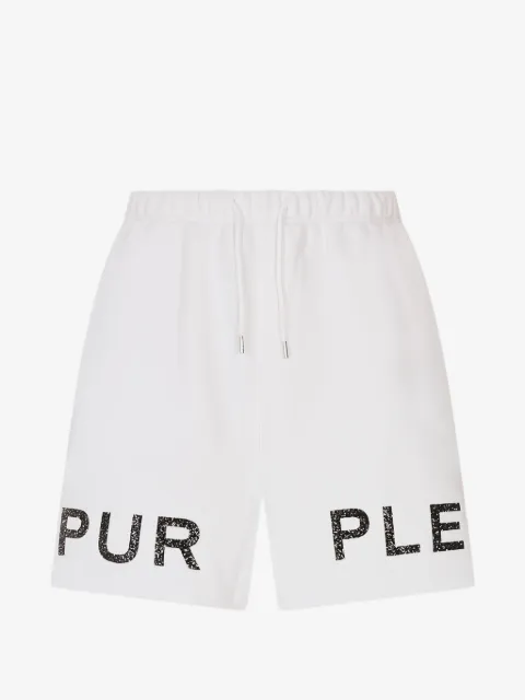 Purple Brand crystal-embellished logo-print shorts