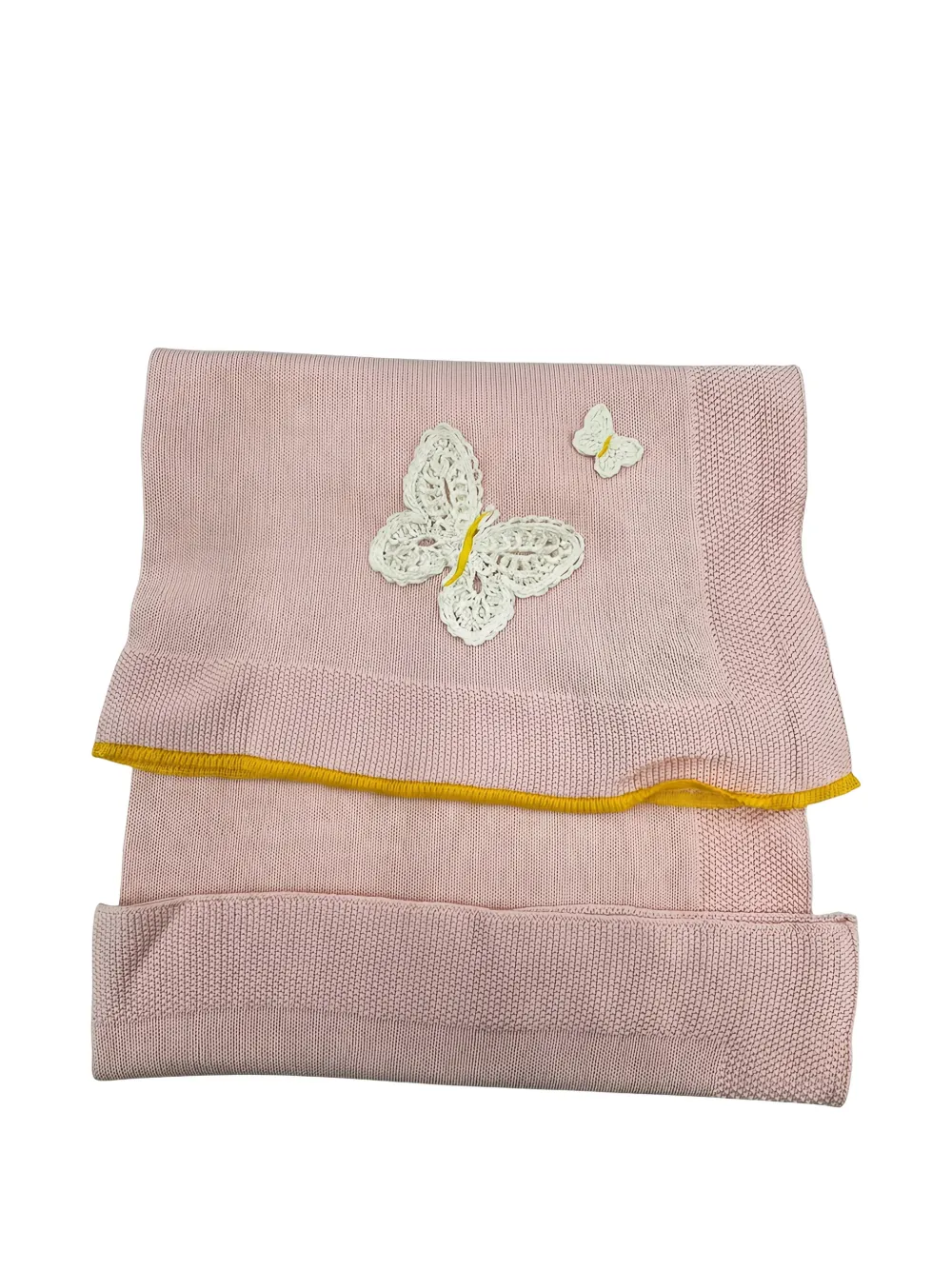 Gensami kids butterfly-appliqué knitted blanket - Rosa