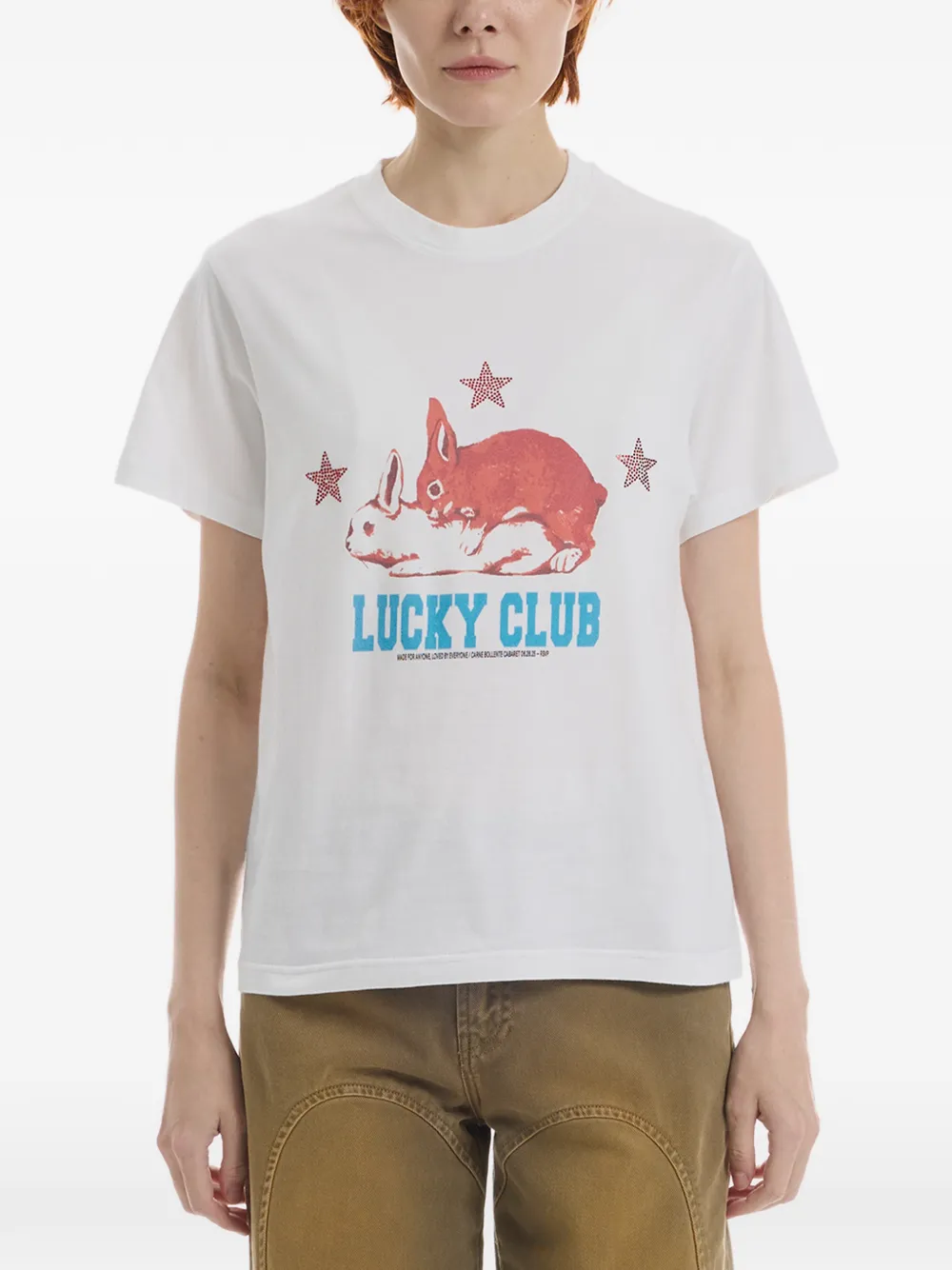 CARNE BOLLENTE Lucky Club graphic-print t-shirt - Weiß