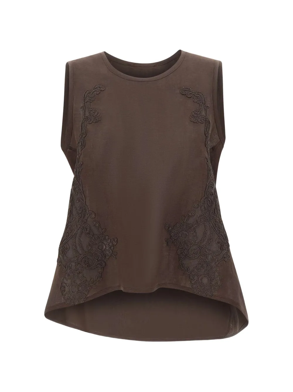 MAURIZIO MYKONOS embroidered blouse - Marrone