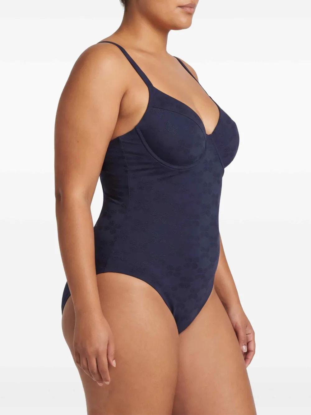 Vilebrequin Badpak met bloemjacquard en beugel Blauw