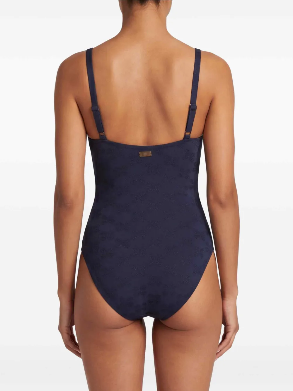 Vilebrequin Badpak met bloemjacquard en beugel Blauw