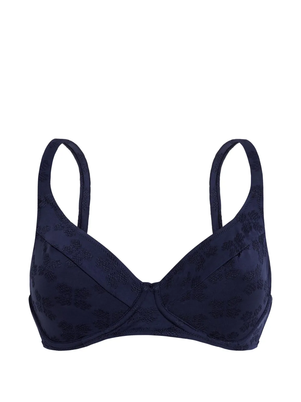 Vilebrequin floral-jacquard underwired bikini top - Blau