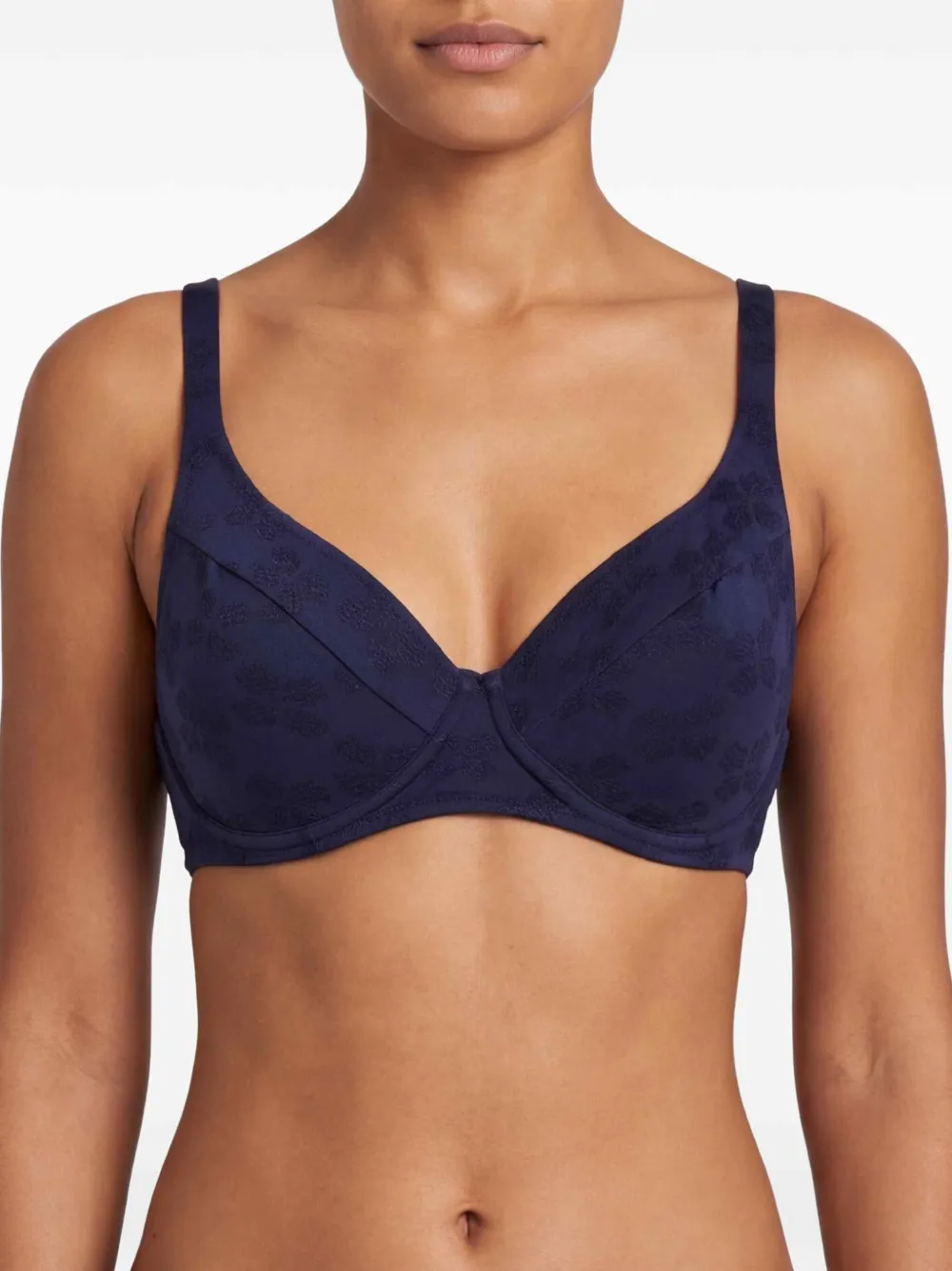Vilebrequin Bikinitop met bloemjacquard en beugel Blauw