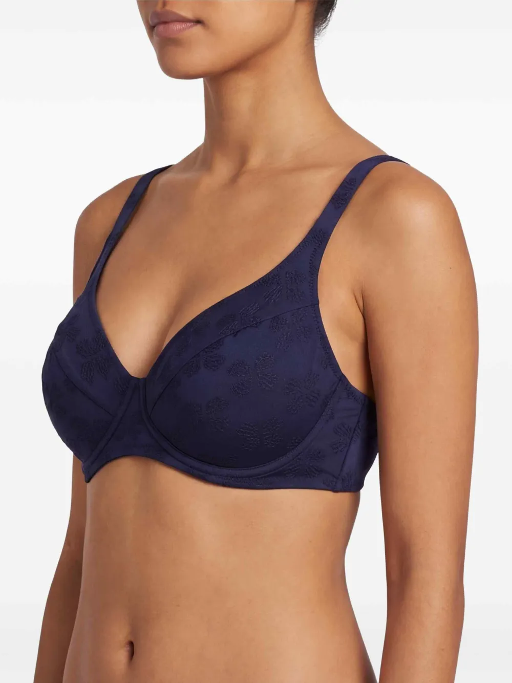 Vilebrequin Bikinitop met bloemjacquard en beugel Blauw