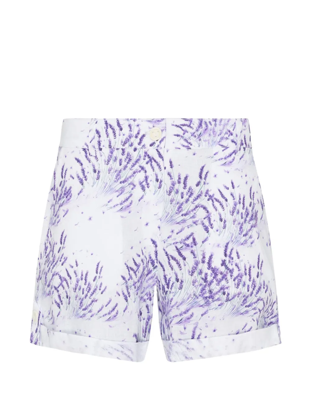 Vilebrequin lavender-print linen shorts - Weiß