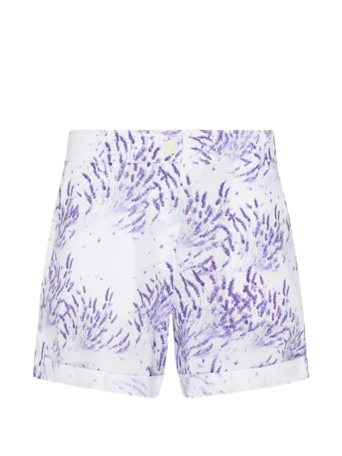 Vilebrequin lavender-print linen shorts