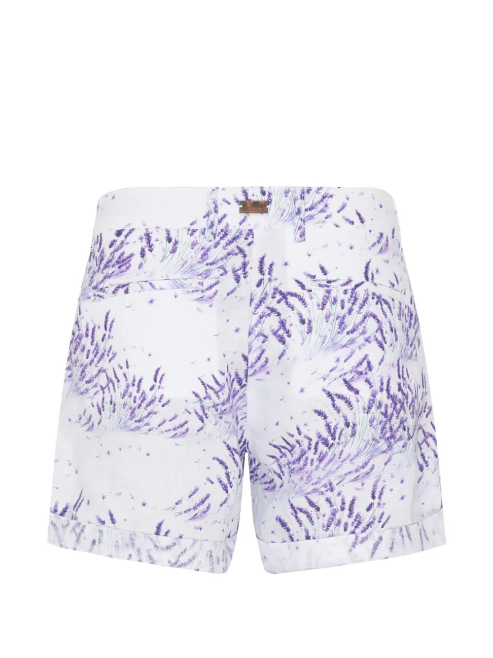 Vilebrequin Linnen shorts met lavendelprint Wit