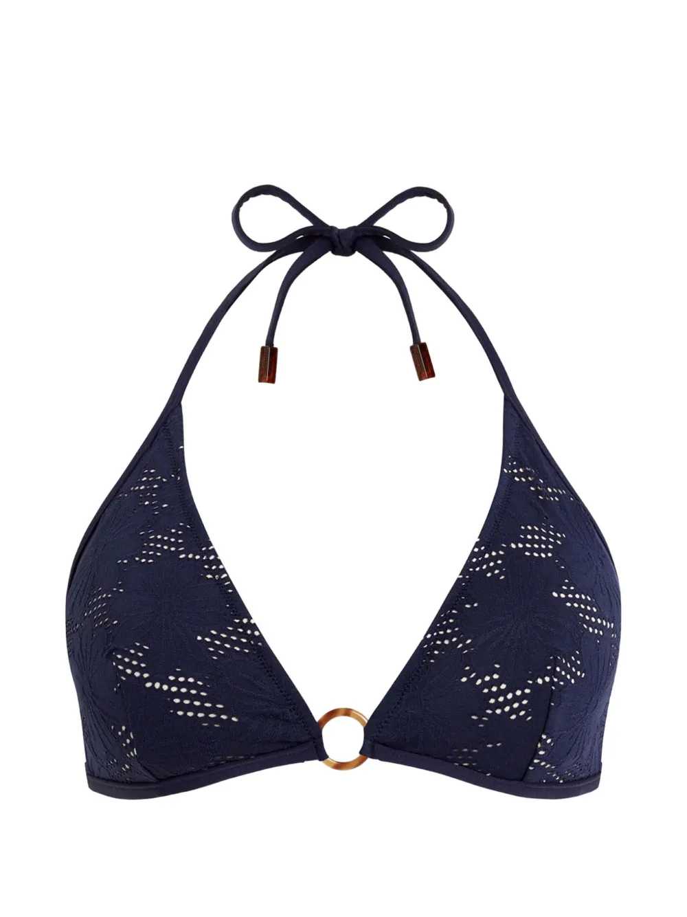 Vilebrequin floral-jacquard halterneck bikini top - Blau