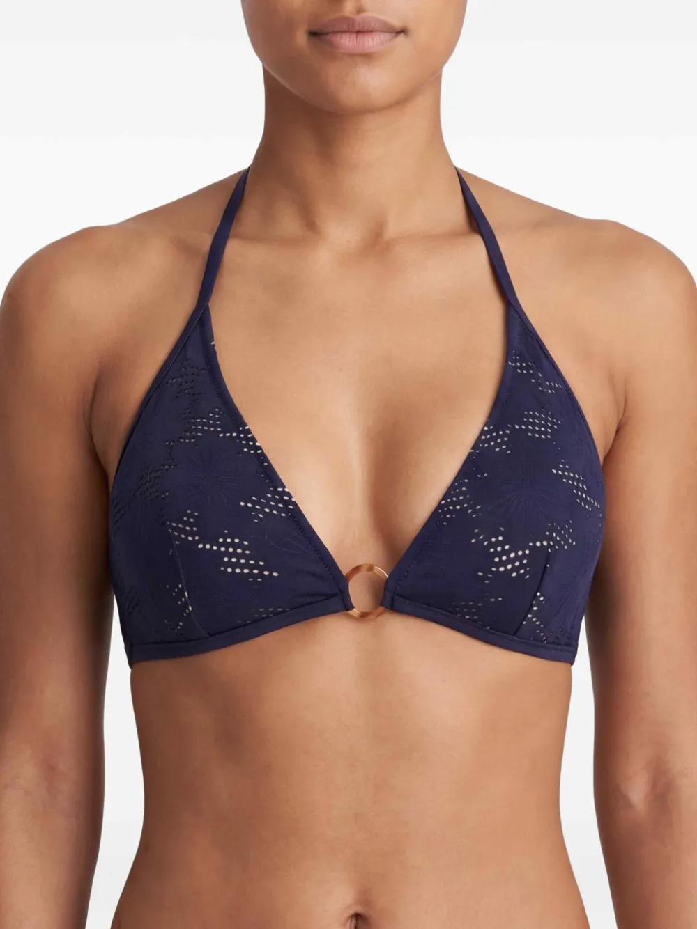 Vilebrequin Bikinitop met bloemenjacquard Blauw