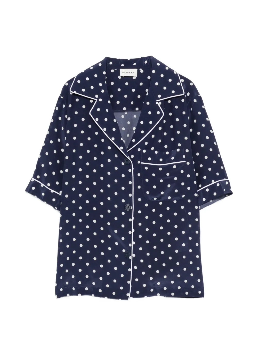 P.A.R.O.S.H. polka-dot piped-trim shirt - Blu